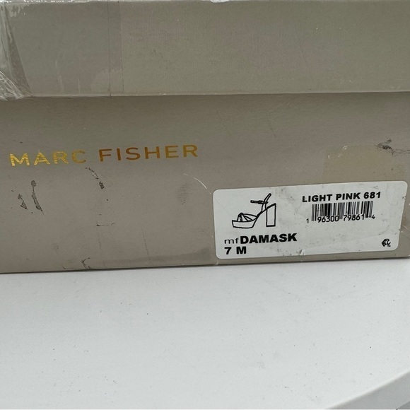 MARC FISHER DAMASK WOMENS SUEDE PLATFORM SANDALS SIZE 7 COLOR LIGHT PINK NWT - Picture 8 of 9